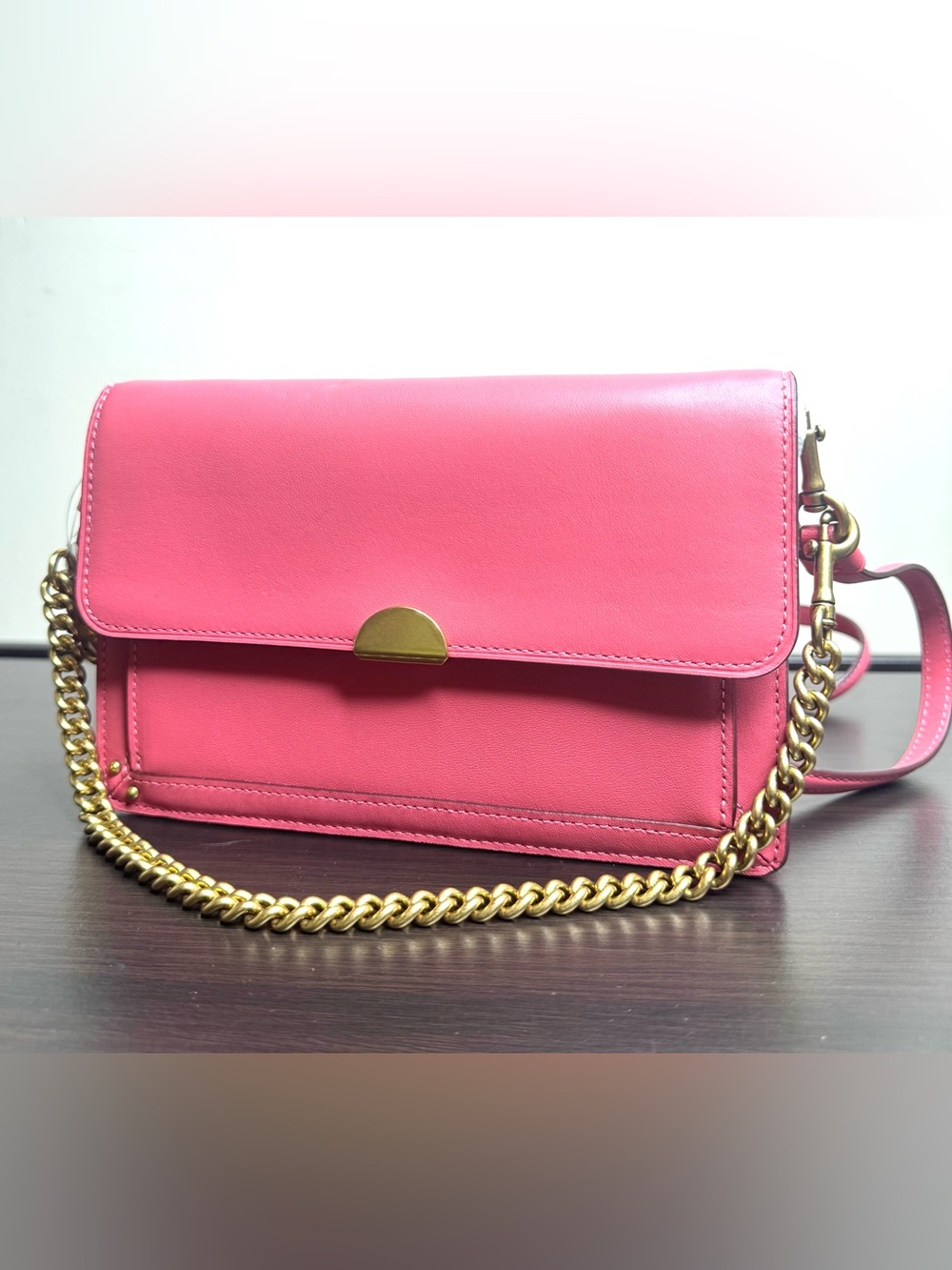 COACH Dreamer convertible crossbody orchid pink leather
